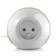 Multiprise design compacte et mobile WATT'BALL blanc/vert anis