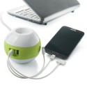 Multiprise design compacte et mobile WATT'BALL blanc/vert anis