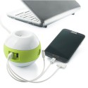 Multiprise design compacte et mobile WATT'BALL blanc/vert anis