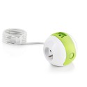 Multiprise design compacte et mobile WATT'BALL blanc/vert anis
