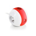 Multiprise design compacte et mobile WATT'BALL blanc/jaune