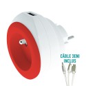 PRISE AVEC PORT USB REVERSIBLE BEWATT BLANC/BLEU