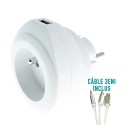 PRISE AVEC PORT USB REVERSIBLE BEWATT BLANC/BLEU