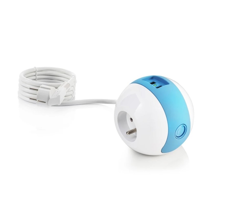 Multiprise design compacte et mobile WATT'BALL blanche