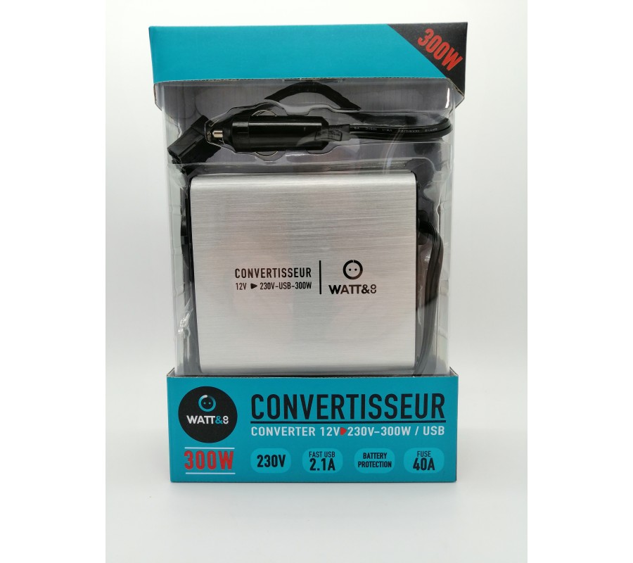 TAGEEBLU Convertisseur 12V à 220V 300W - Onduleur Voiture Avec Prise, USB-C, Ports USB Et écran LED - Idéal Camping, Road Trip