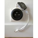 PRISE AVEC PORT USB REVERSIBLE BEWATT BLANC/BLEU